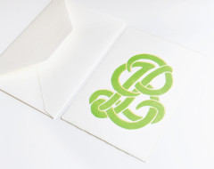 Hand Carved and Printed Monogram Stationery